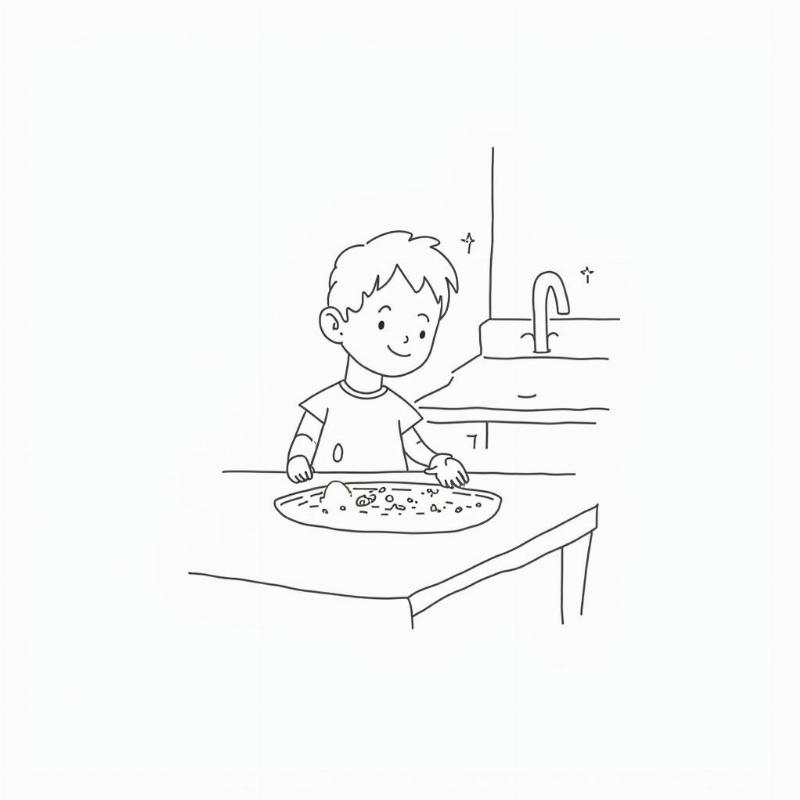 Hướng dẫn vẽ tranh An toàn thực phẩm đơn giản cho học sinh 6 Tranh an toàn thực phẩm cho trẻ: Thêm chi tiết sạch sẽ, vệ sinh cho món ăn