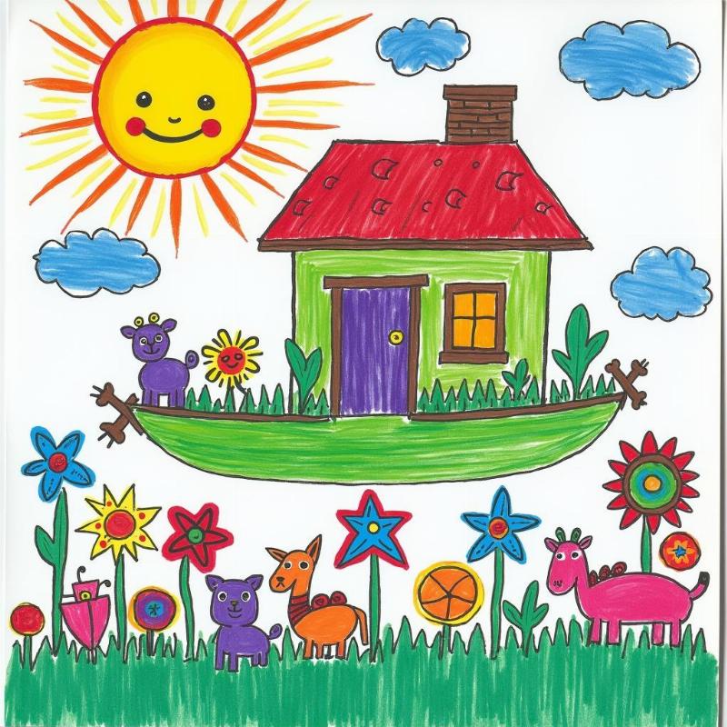 Hướng dẫn tô màu hoàn thiện bức vẽ tranh chủ đề tự do đầy màu sắc cho trẻ em