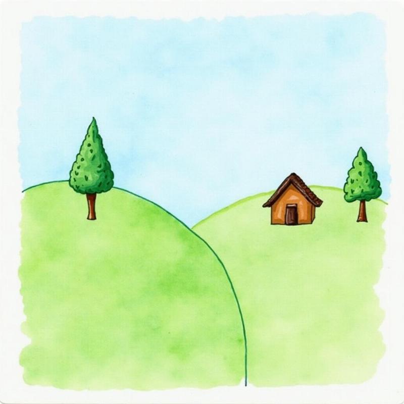 Hướng dẫn vẽ cây cối và nhà cửa vào tranh phong cảnh bằng màu nước cho học sinh tiểu học, THCS.